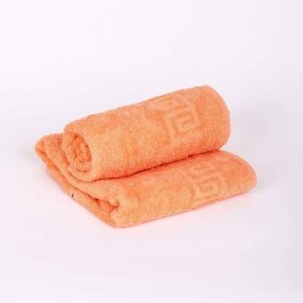 Полотенце махровое с греческой каймой  50х90 Мандарин греч, Туркмения  - Proffitex