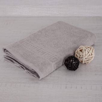 Полотенце махровое с греческой каймой  40х70 серый греч, Туркмения  - Proffitex