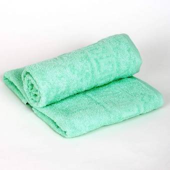 Полотенце махровое с греческой каймой  70х140 Салатовый греч, Туркмения  - Proffitex