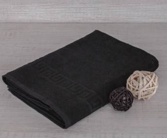Полотенце махровое с греческой каймой  50х90 Черный греч, Туркмения  - Proffitex