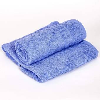 Полотенце махровое с греческой каймой  40х70 Тёмно-Голубой греч, Туркмения  - Proffitex