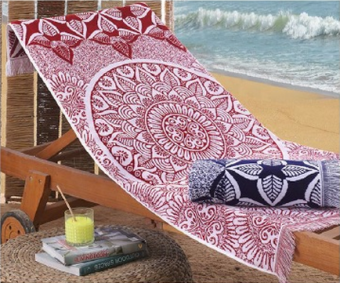 Пестротканое полотенце двухцветное 100х180  - Proffitex