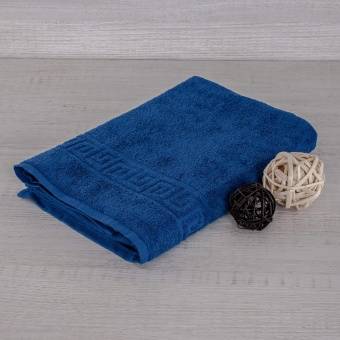Полотенце махровое с греческой каймой  70х140 Синий греч, Туркмения  - Proffitex