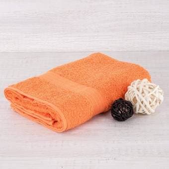 Полотенце махровое  40х70 с бордюром косичкой оранжевый, Туркмения  - Proffitex