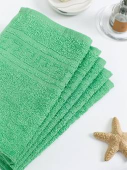 Полотенце махровое с греческой каймой, салат, 50х90, 380 г/м2, Узбекистан  - Proffitex