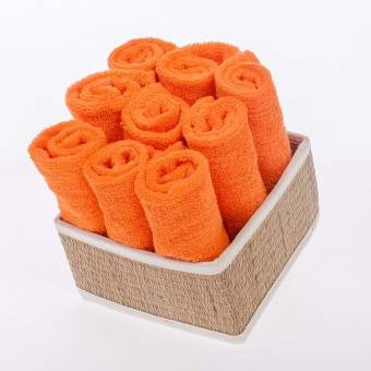 Махровые гладкокрашеные салфетки 30х30 оранжевый  - Proffitex
