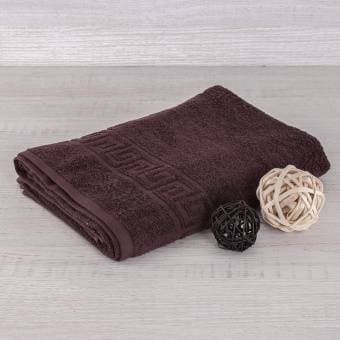 Полотенце махровое с греческой каймой  70х140 Темно-коричневый греч, Туркмения  - Proffitex