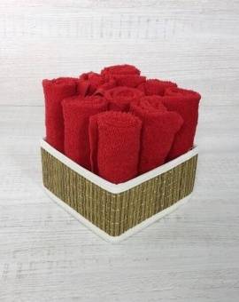 Махровые гладкокрашеные салфетки 30х30 Красные  - Proffitex