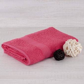 Полотенце махровое  70х140 с бордюром косичкой малиновый, Туркмения  - Proffitex