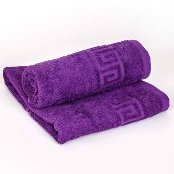 Полотенце махровое с греческой каймой  40х70 Фиолетовый греч, Туркмения  - Proffitex