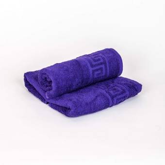 Полотенце махровое с греческой каймой  40х70 Синий-Чернила греч, Туркмения  - Proffitex