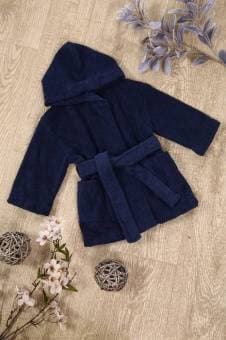 Халат детский махровый "Элит" с капюшоном, цвет: 761-Темно-синий, р. 128/134,  - Proffitex