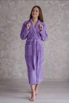 Женские махровые халаты Р-ры с 46-54 сирень  - Proffitex