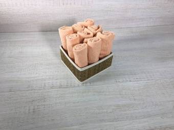 Махровые гладкокрашеные салфетки 30х30 персиковый  - Proffitex