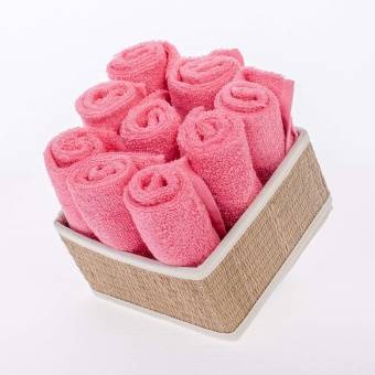 Махровые гладкокрашеные салфетки 30х30 розовый  - Proffitex