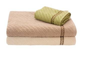 Полотенце гладкокрашеное с жаккардовым бордюром Дождь 50х90  - Proffitex