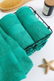 Полотенце махровое с бордюром соты, ярко-зеленый, 50х90, 460 г/м2, Узбекистан  - Proffitex