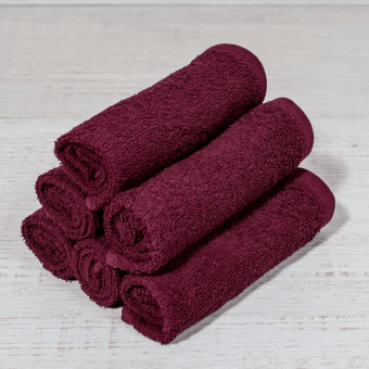Махровое полотенце 30х30 вишневый  - Proffitex