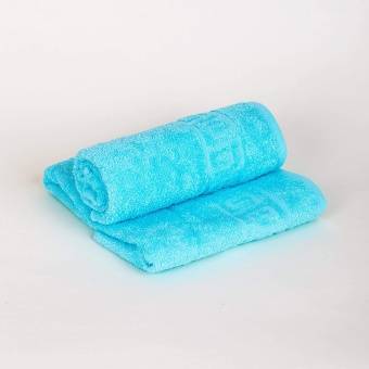 Полотенце махровое с греческой каймой  50х90 Голубой Морская Волна греч, Туркмения  - Proffitex