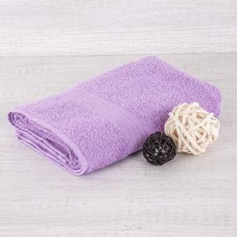 Полотенце махровое  70х140 с бордюром косичкой сиреневый, Туркмения  - Proffitex