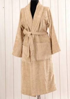 Женские махровые халаты Р-ры с 56-58 бежевый  - Proffitex