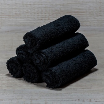 Черное махровое полотенце для головы 50х90 для барбершопов  - Proffitex