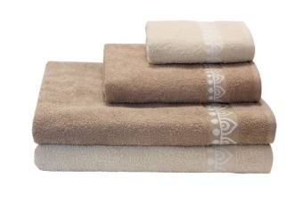 Полотенце гладкокрашеное с жаккардовым бордюром Восточная сладость 70х130  - Proffitex