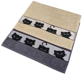 Полотенце кухонное гладкокрашеное Кошки 30х60  - Proffitex