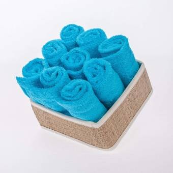 Махровые гладкокрашеные салфетки 30х30 бирюза  - Proffitex