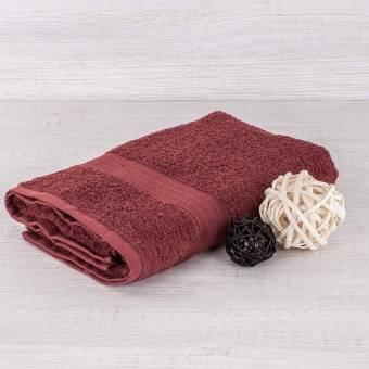 Полотенце махровое  70х140 с бордюром косичкой шоколад, Туркмения  - Proffitex