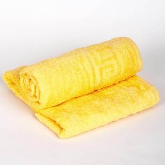 Полотенце махровое с греческой каймой  50х90 Желтый греч, Туркмения  - Proffitex