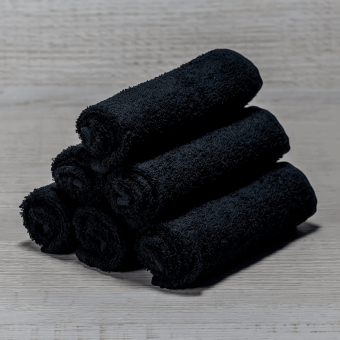 Махровое полотенце 30х30 черный  - Proffitex