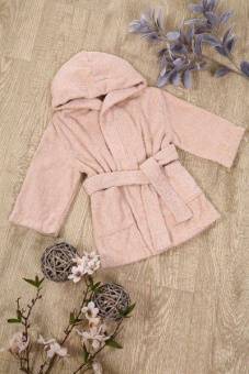 Халат детский махровый "Элит" с капюшоном, цвет: 022-Бежевый, р. 110/116,  - Proffitex