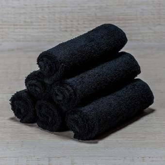 Махровые гладкокрашеные салфетки 30х30 черный  - Proffitex