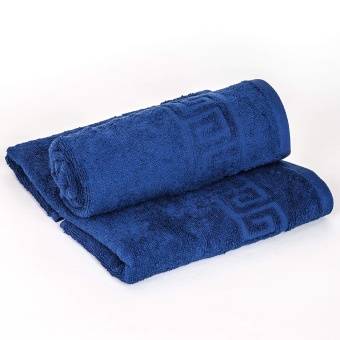Полотенце махровое с греческой каймой  70х140 Темно-Синий греч, Туркмения  - Proffitex