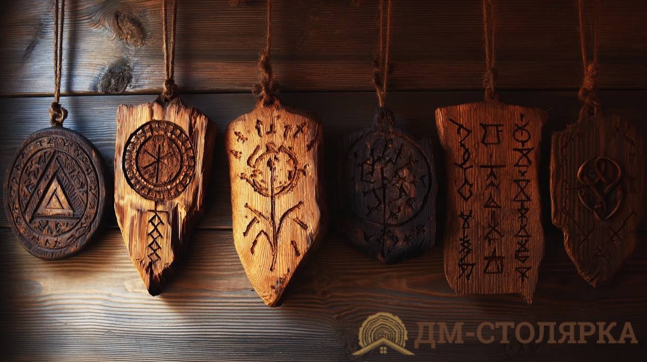 Руны, славянские амулеты и резные щиты из дерева — как они работают, зачем нужны и где использовать в интерьере.