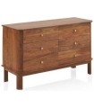 CÓMODA 6 CAJONES MADERA NATURAL DE ACACIA