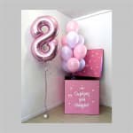 КОМПОЗИЦИЯ С КОРОБКОЙ 80Х60Х80 РОЗОВАЯ №3