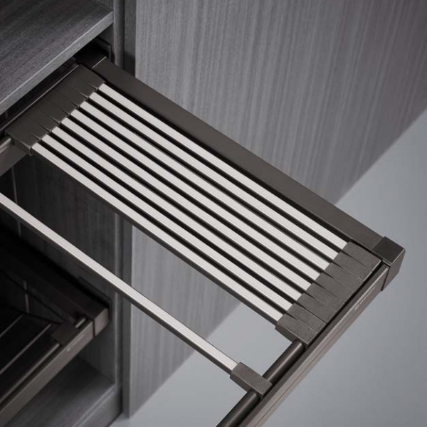 Выдвижная вешалка для брюк Unihopper 600 мм, c доводчиком, clip-on, Moka