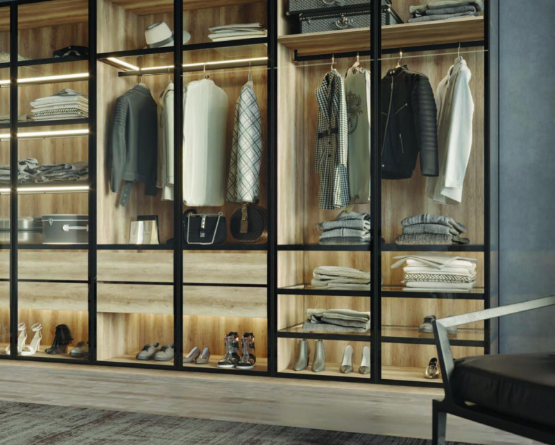 Распашной шкаф Бурже с подсветкой