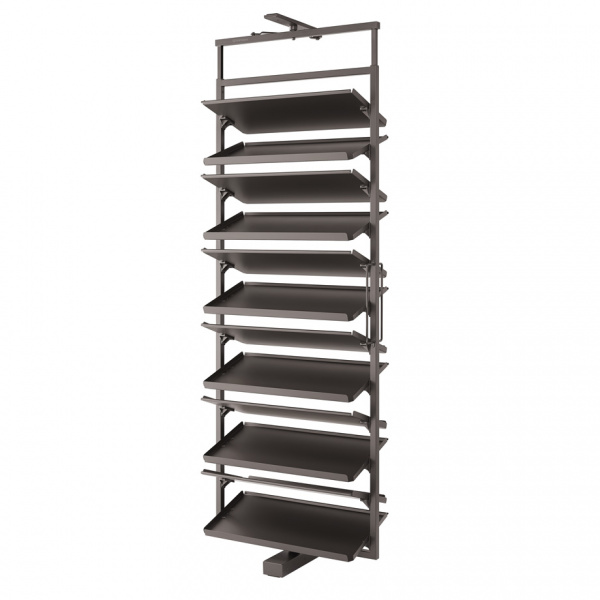 360* вращ. 12-ти ур. стойка для обуви Unihopper 700 мм, в базу 800мм, с доводчиком, Moka