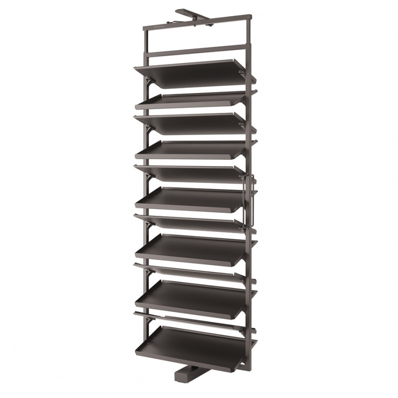 360* вращ. 12-ти ур. стойка для обуви Unihopper 700 мм, в базу 800мм, с доводчиком, Moka