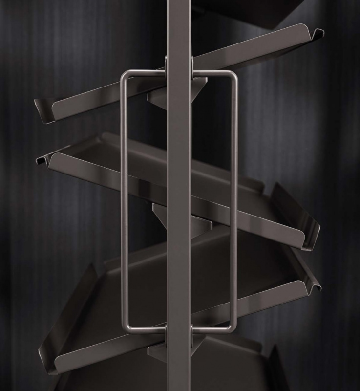 360* вращ. 8-ми ур. стойка для обуви Unihopper 700 мм, в базу 800мм, с доводчиком, Moka