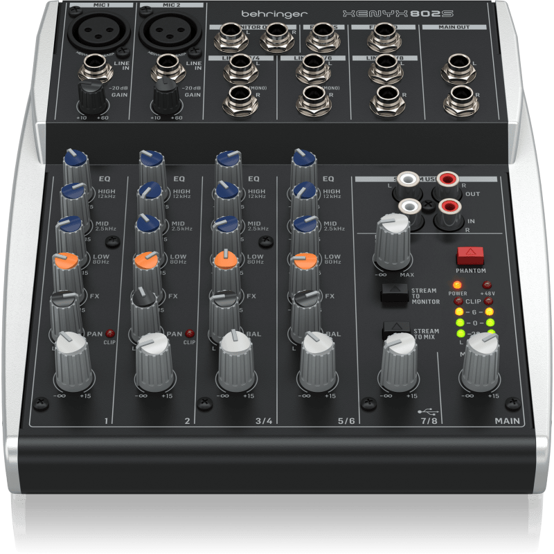 Behringer Xenyx 802S Mixer 8 canales con USB streaming