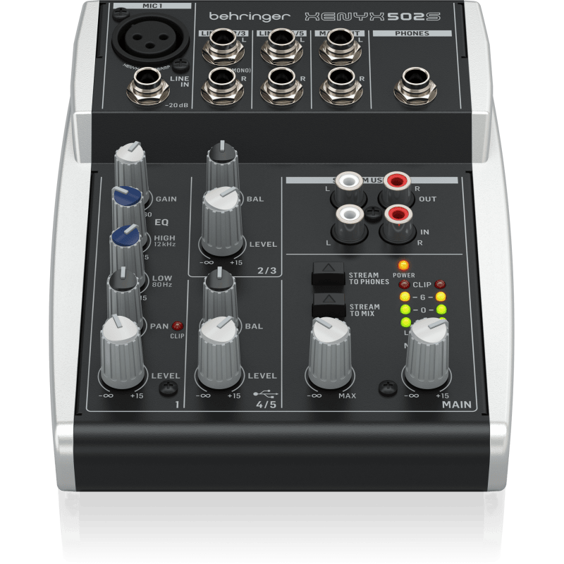 Behringer Xenyx 502s Mixer 5 canales con USB streaming
