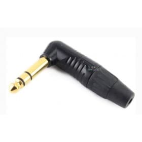 Rean RP3RC-B Plug Stereo en L con contactos de oro