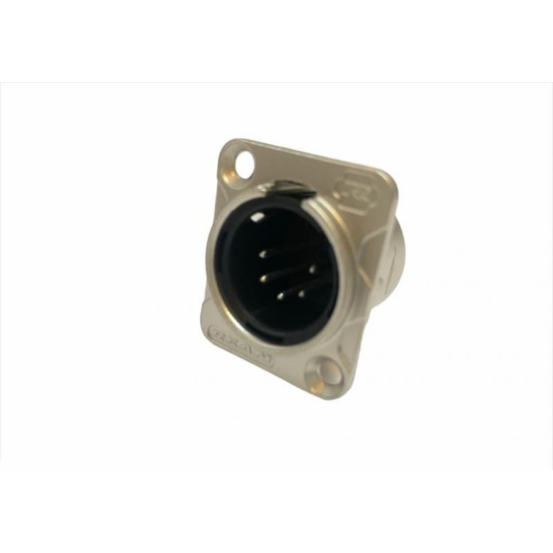 Rean RC5MDL Conector Macho Chassis 5 pines Cromado