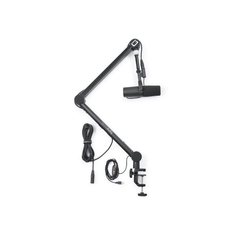 Gator Frameworks GFWMICBCBM4000 Soporte de micrófono Boom de transmisión profesional con luz LED