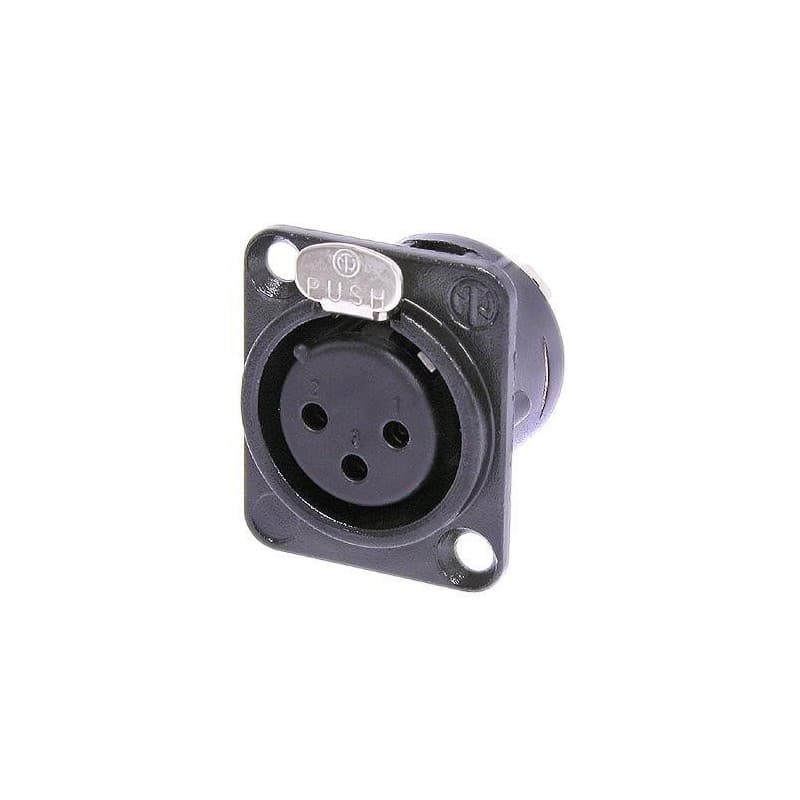 Neutrik NC3FD-L-B-1 Hembra Chassis con contactos de oro