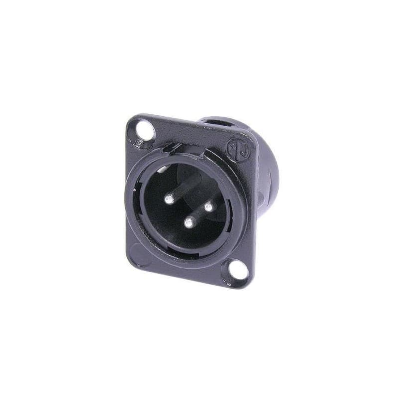 Neutrik NC3MD-L-BAG-1 XLR macho panel cuadrado negro